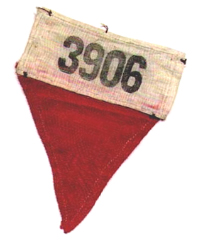 Triangolo Rosso segno distintivo del Lager di Bolzano. Il numero di matricola di Carlo Venegoni